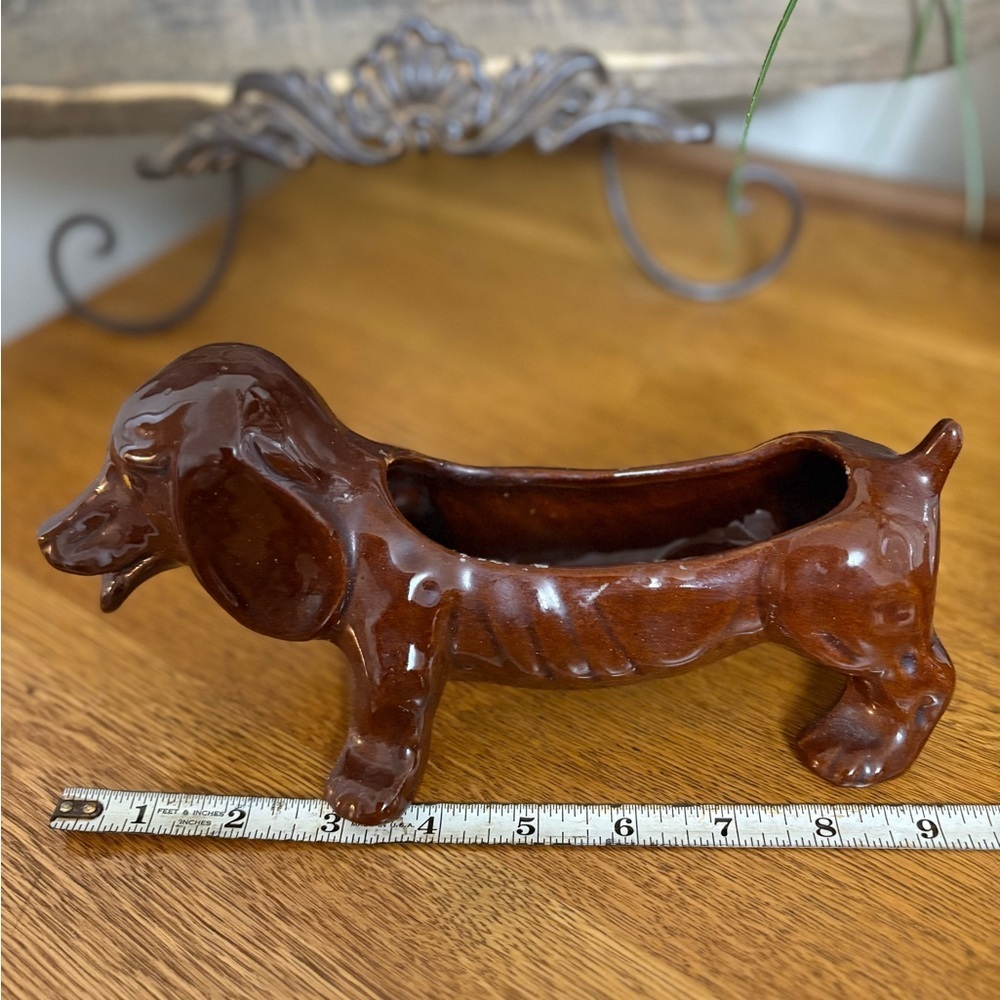 Vintage Dachshund Planter Dog Figurine Japan Doxie Ceramic - Picture 6 of 8